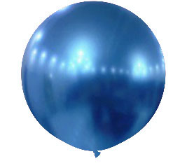 Chrome Blue Jumbo Round Shape Helium Latex Balloon